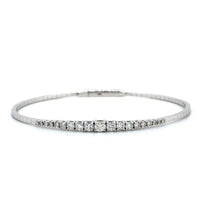 14k White Gold Flexible Graduated Diamond Bangle Bracelet, 14k white gold, Long's Jewelers