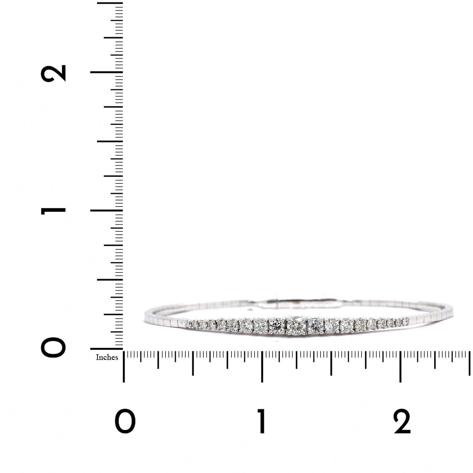14k White Gold Flexible Graduated Diamond Bangle Bracelet, 14k white gold, Long's Jewelers