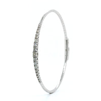 14k White Gold Flexible Graduated Diamond Bangle Bracelet, 14k white gold, Long's Jewelers
