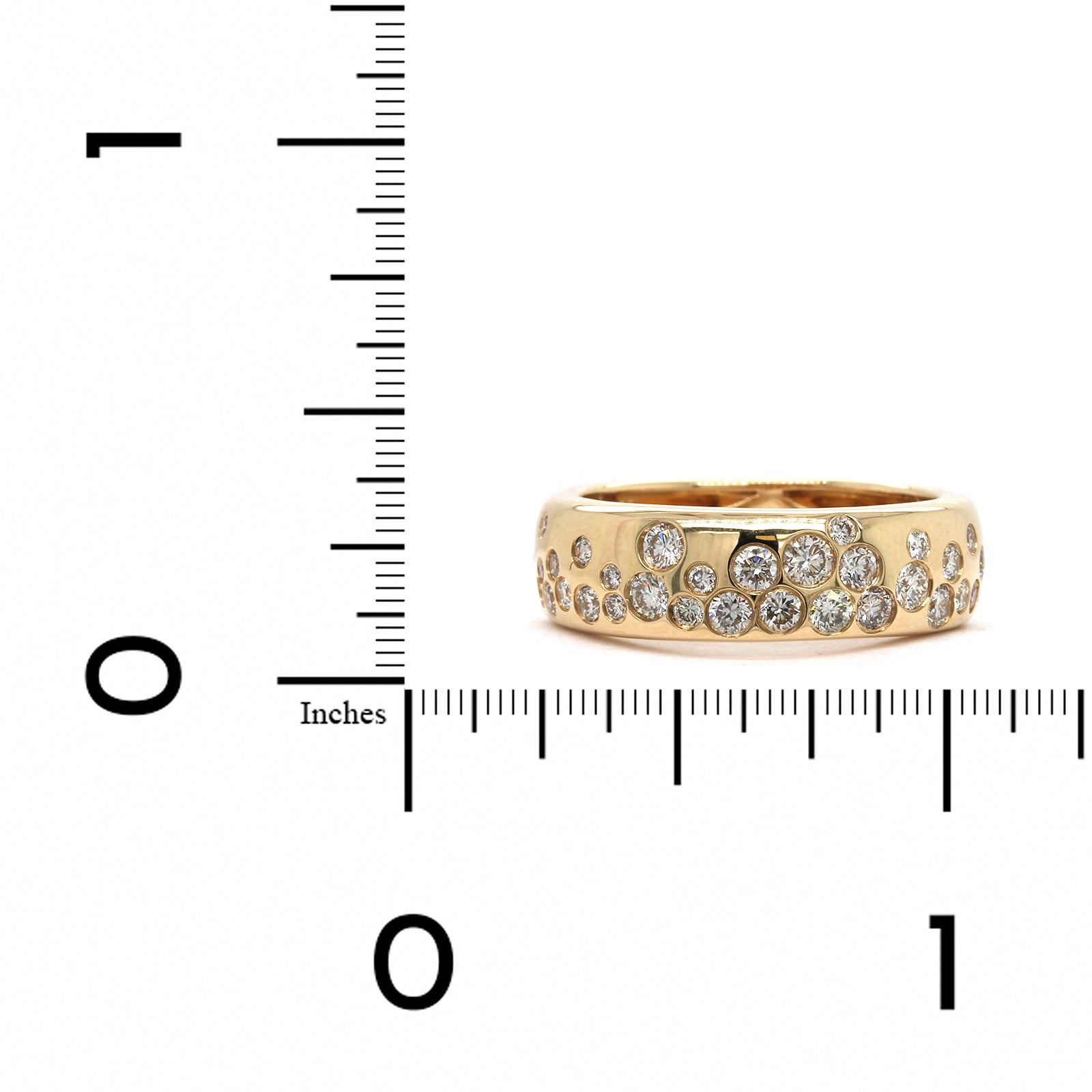 14k Yellow Gold Burnish Set Diamond Ring, 14k yellow gold, Long's Jewelers