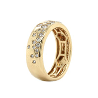 14k Yellow Gold Burnish Set Diamond Ring, 14k yellow gold, Long's Jewelers