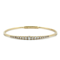 14k Yellow Gold Flexible Graduated Diamond Bangle Bracelet, 14k yellow gold, Long's Jewelers