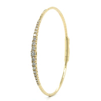 14k Yellow Gold Flexible Graduated Diamond Bangle Bracelet, 14k yellow gold, Long's Jewelers