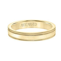 14k Yellow Gold Polish with Milgrain Edge Band, Gold, Long's Jewelers