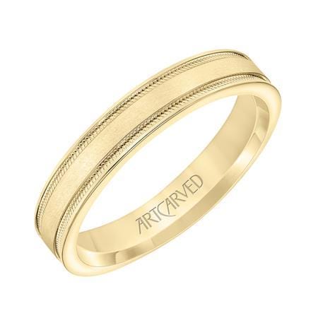 14k Yellow Gold Polish with Milgrain Edge Band