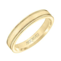 14k Yellow Gold Polish with Milgrain Edge Band