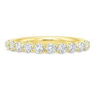 18K Yellow Gold Silke Prong Halfway Diamond Band