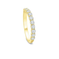 18K Yellow Gold Silke Prong Halfway Diamond Band