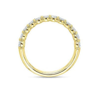 18K Yellow Gold Silke Prong Halfway Diamond Band