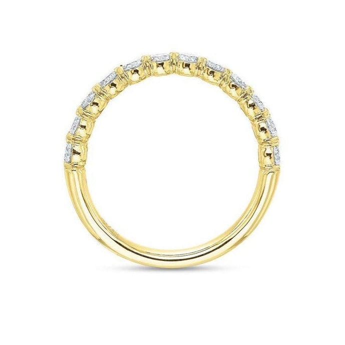 18K Yellow Gold Silke Prong Halfway Diamond Band