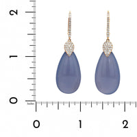 18K Rose Gold Chalcedony and Diamond Dangle Earrings