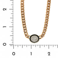 18K Rose Gold Cuban Link with Pave Diamond Necklace, Rose Gold, Long's Jewelers