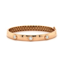 18K Rose Gold Diamond Bangle Bracelet, Rose Gold, Long's Jewelers
