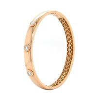 18K Rose Gold Diamond Bangle Bracelet, Rose Gold, Long's Jewelers