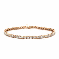 18K Rose Gold Emerald Cut Tennis Bracelet, 18k rose gold, Long's Jewelers