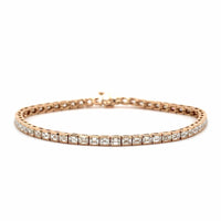 18K Rose Gold Emerald Cut Tennis Bracelet, 18k rose gold, Long's Jewelers