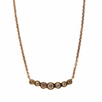 18K Rose Gold Graduated 7 Stone Diamond Necklace, 18k rose gold, Long's Jewelers