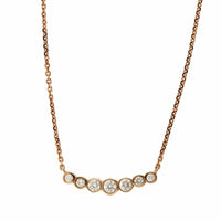 18K Rose Gold Graduated 7 Stone Diamond Necklace, 18k rose gold, Long's Jewelers
