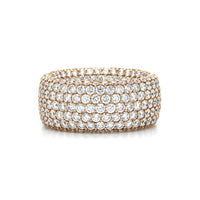 18K Rose Gold Inside Outside Pave Diamond Wide Band, Rose Gold, Long's Jewelers