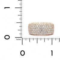 18K Rose Gold Inside Outside Pave Diamond Wide Band