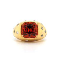 18K Rose Gold Mandarin Garnet and Diamond Ring, Rose Gold, Long's Jewelers