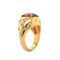 Eclat Jewels 18K Rose Gold Mandarin Garnet and Diamond Ring