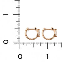 18K Rose Gold Marquise Diamond Huggie Earrings, rose gold, Long's Jewelers