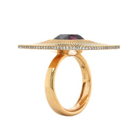 18K Rose Gold Pink Spinel Diamond Disc Ring, 18k rose gold, Long's Jewelers