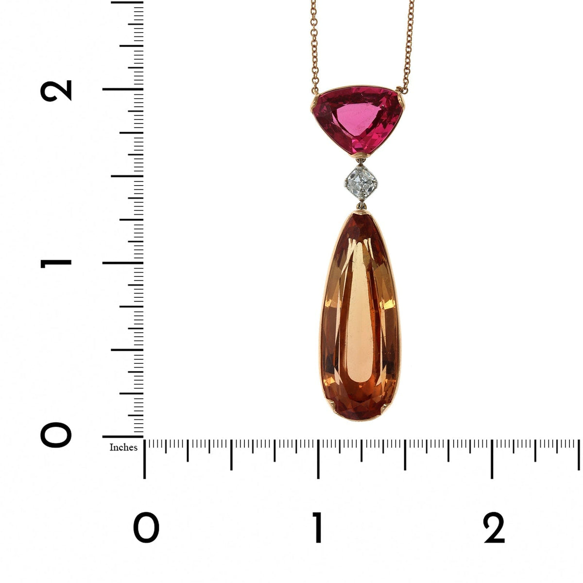18K Rose Gold Pink Spinel and Topaz Necklace, 18k rose gold, Long's Jewelers