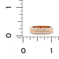 18K Rose Gold Portofino 2 Row Diamond Ring, Rose Gold, Long's Jewelers