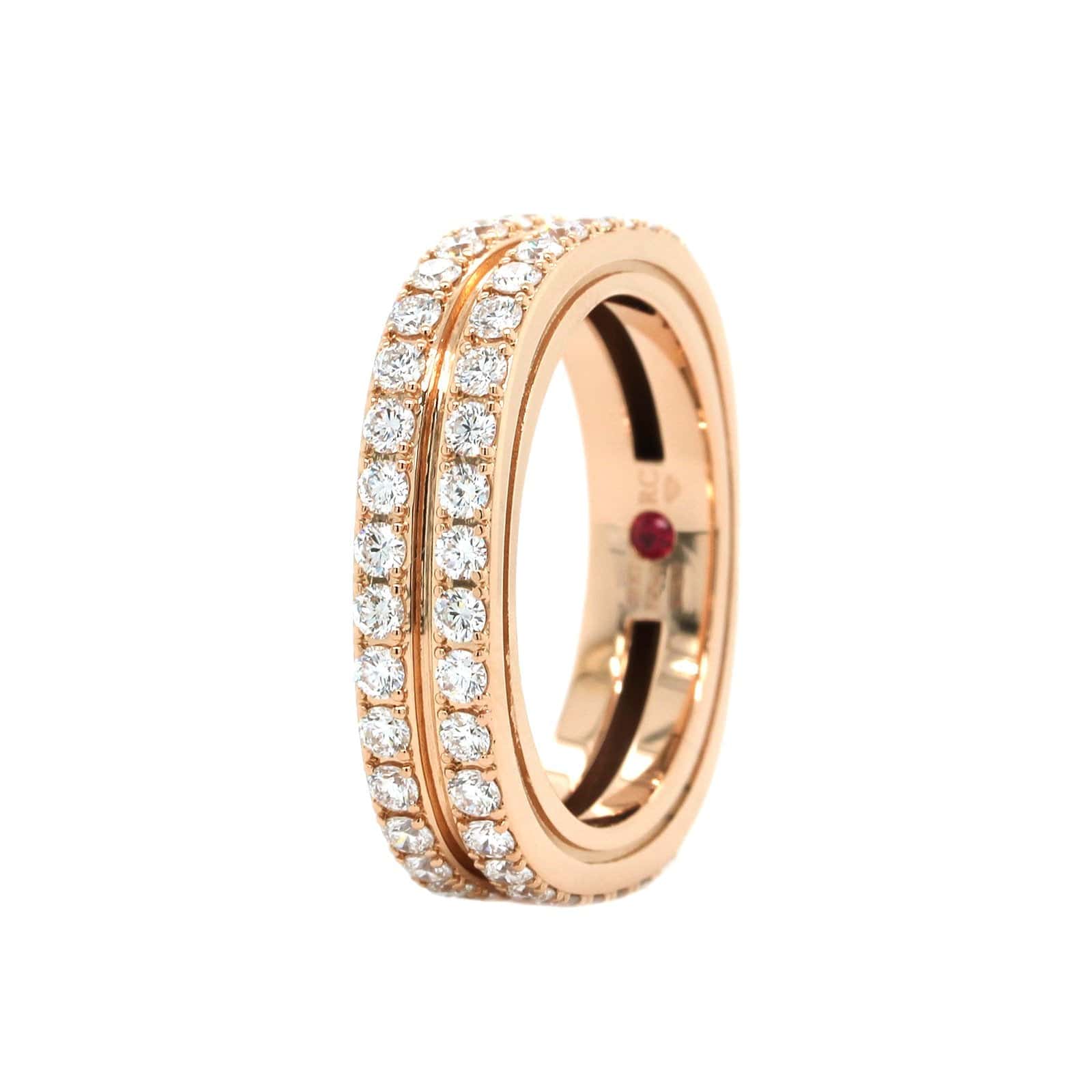 18K Rose Gold Portofino 2 Row Diamond Ring, Rose Gold, Long's Jewelers