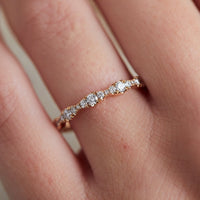 18K Rose Gold Prong Set Diamond Band, Gold, Long's Jewelers