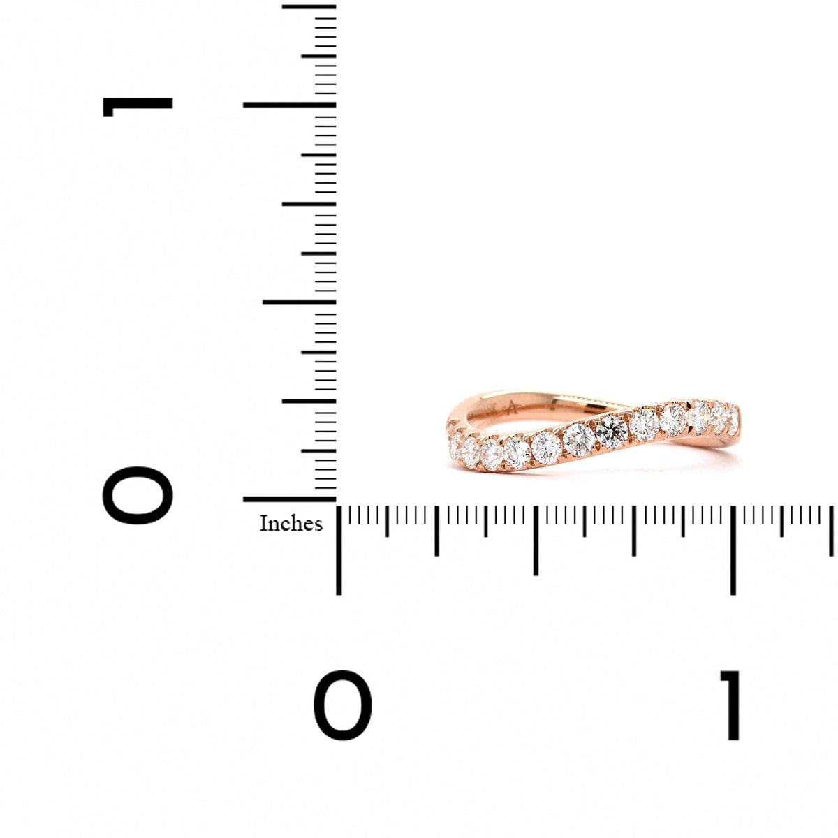 18K Rose Gold Prong Set Wave Diamond Band, rose gold, Long's Jewelers