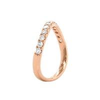 18K Rose Gold Prong Set Wave Diamond Band, rose gold, Long's Jewelers
