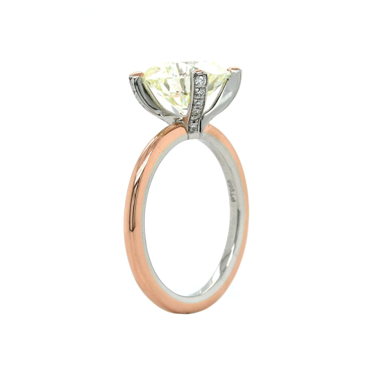 18K Rose Gold and Platinum Diamond Engagement Ring