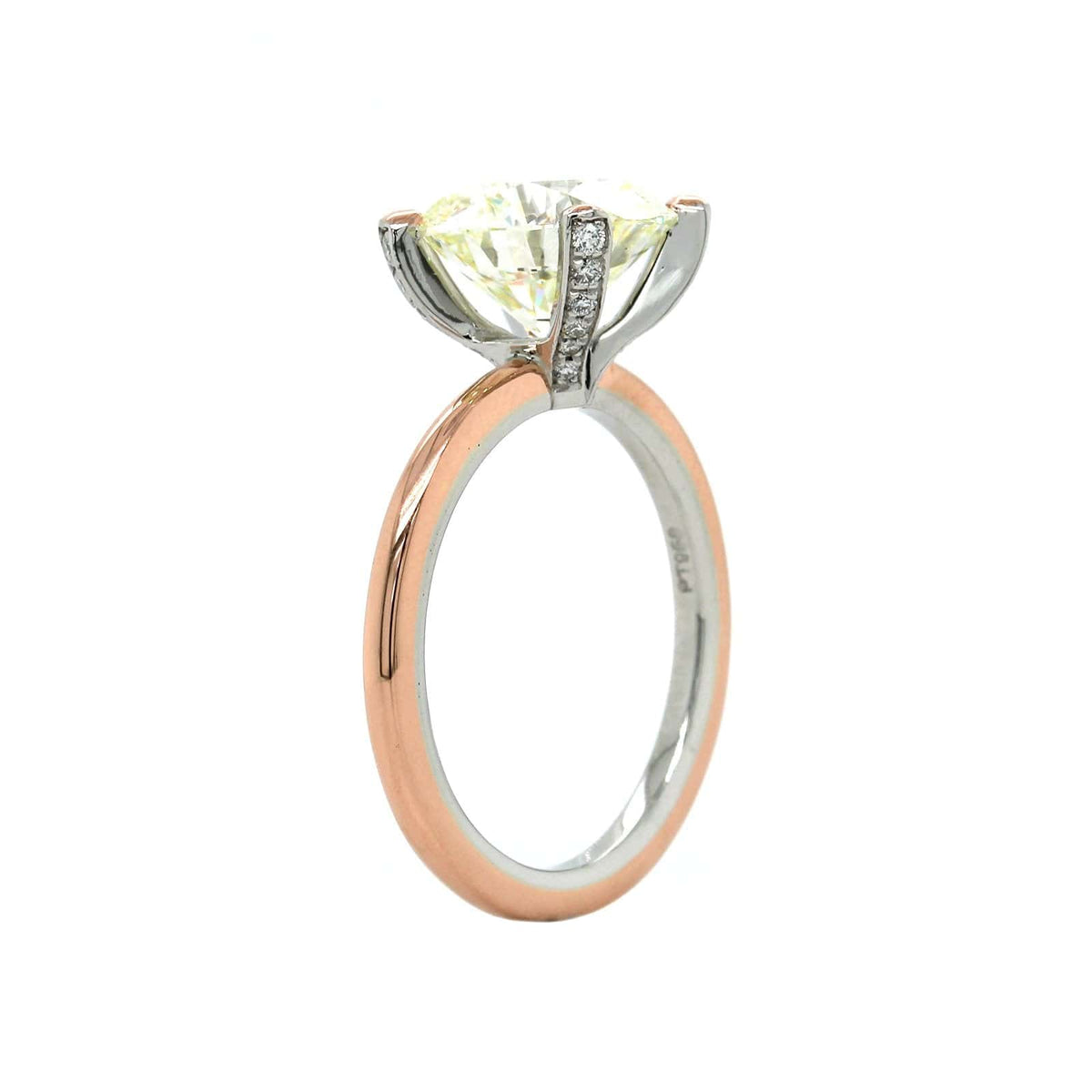 18K Rose Gold and Platinum Diamond Engagement Ring