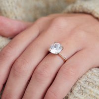 18K Rose Gold and Platinum 4 Prong Engagement Ring Setting