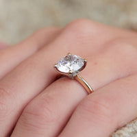 18K Rose Gold and Platinum Four-Prong Engagement Ring Setting, Platinum, Long's Jewelers