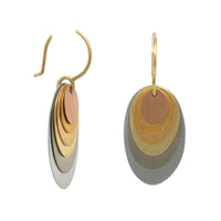 18K Tri-Color Rainbow Dangle Earrings, Tri-Color Gold, Long's Jewelers