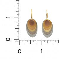 18K Tri-Color Rainbow Dangle Earrings