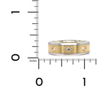 18K Two-Tone Burnish Set 3 Stone Diamond Band, 18k two-tone, Long's Jewelers