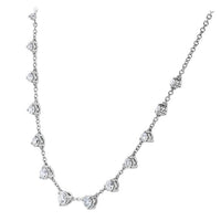 18K White Gold 13 Diamond Station Necklace, 18k white gold, Long's Jewelers
