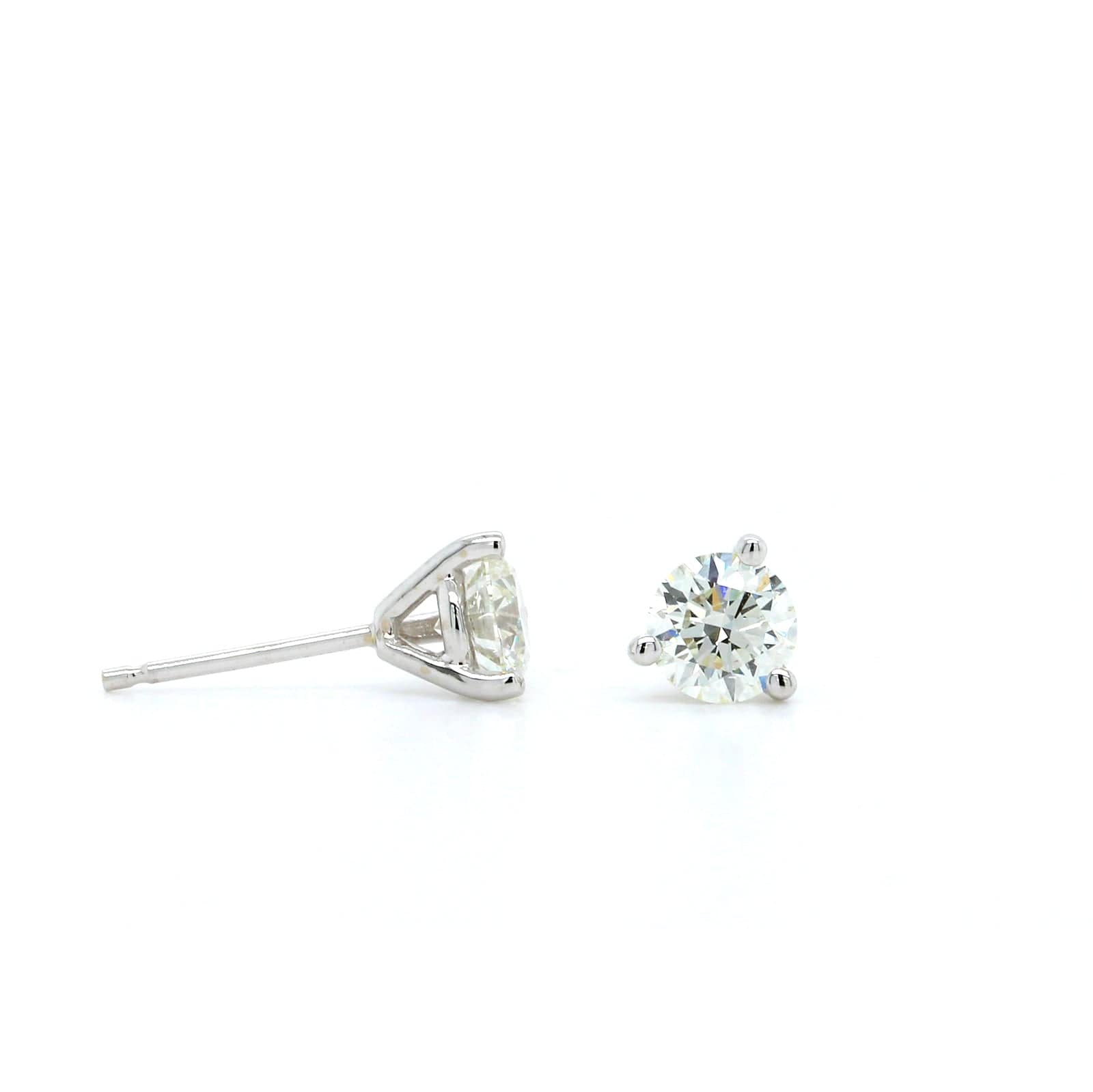 18K White Gold 1CTW Diamond Stud Earrings, white gold, Long's Jewelers