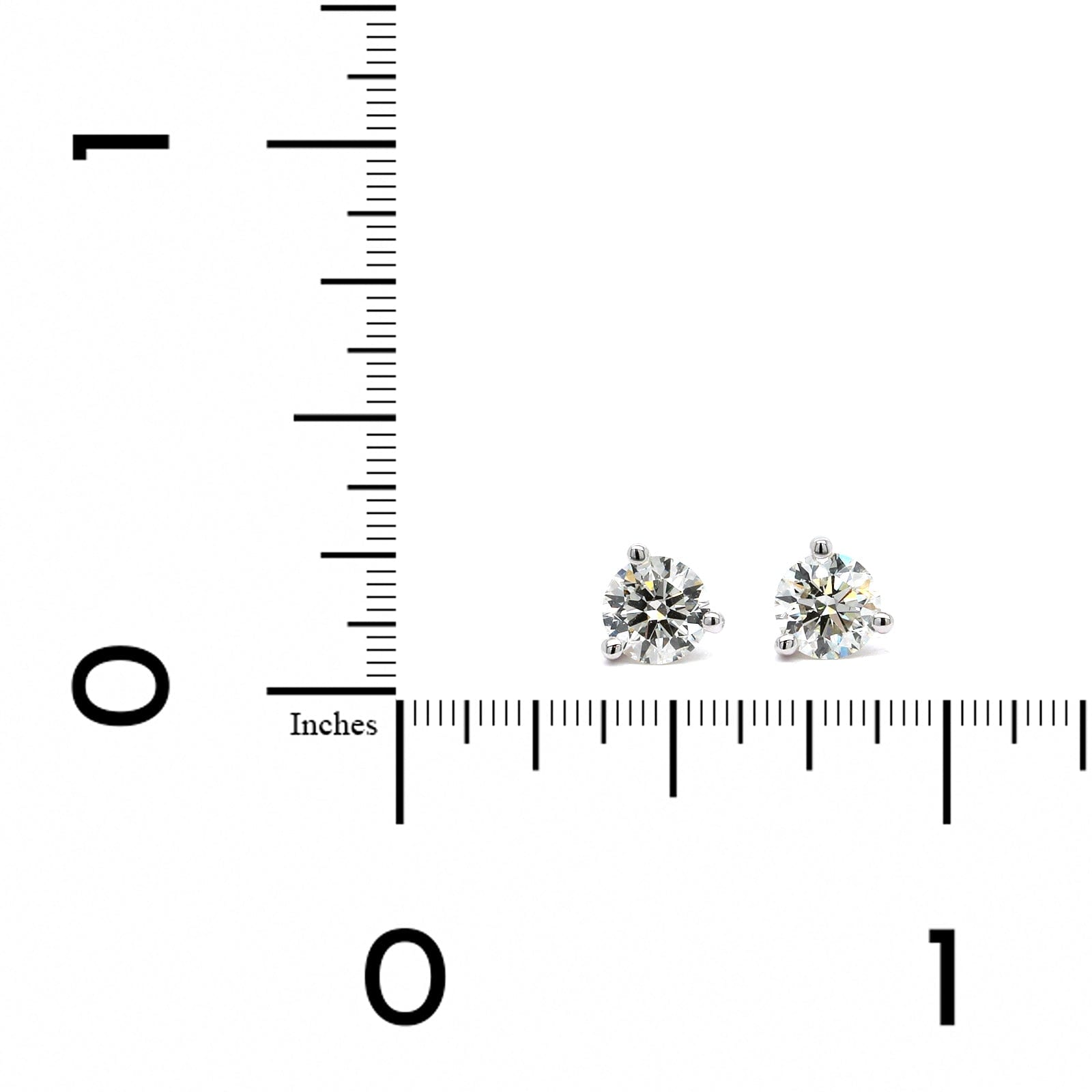 18K White Gold 1CTW Diamond Stud Earrings, white gold, Long's Jewelers