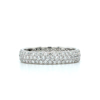 18K White Gold 3 Row Pave Diamond Eternity Band, 18k white gold, Long's Jewelers