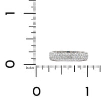 18K White Gold 3 Row Pave Diamond Eternity Band, 18k white gold, Long's Jewelers