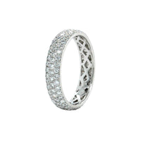 18K White Gold 3 Row Pave Diamond Eternity Band, 18k white gold, Long's Jewelers