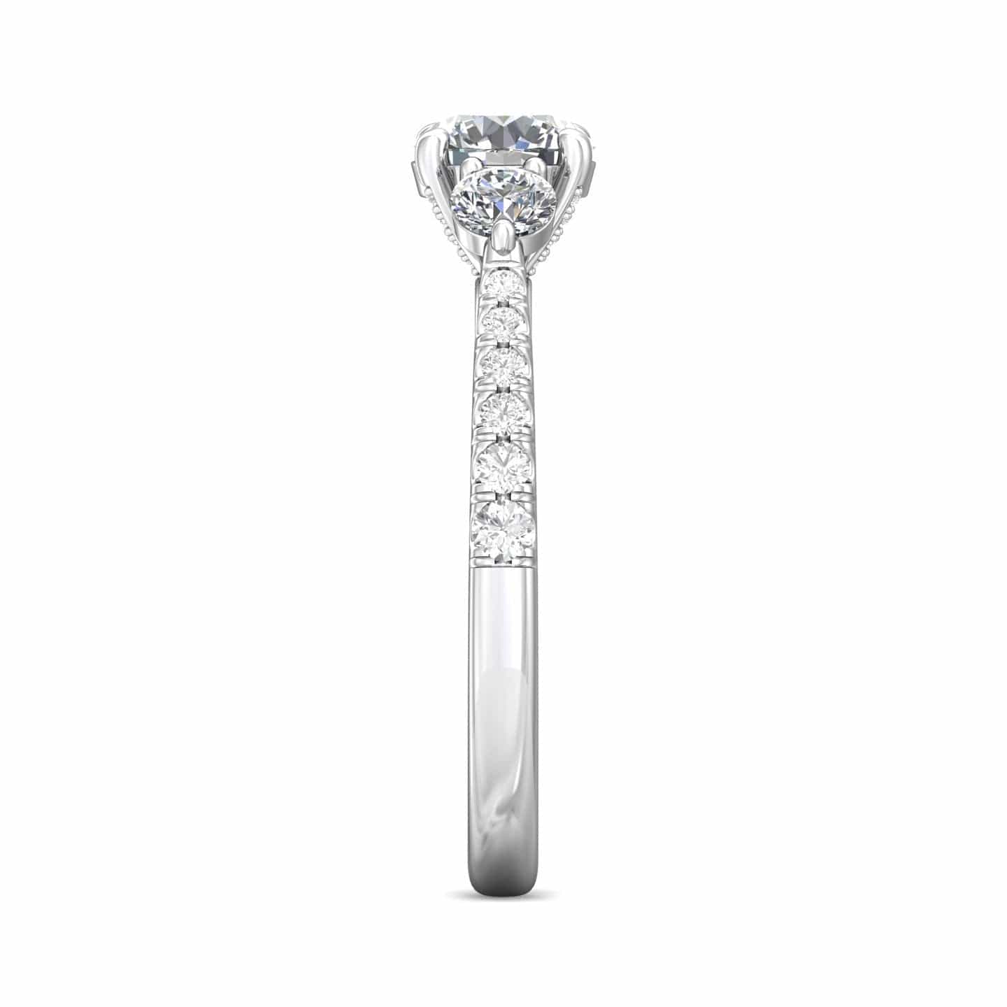 18K White Gold 3 Stone Diamond Engagement Ring, White Gold, Long's Jewelers