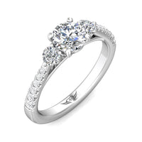18K White Gold 3 Stone Diamond Engagement Ring, White Gold, Long's Jewelers