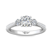 18K White Gold 3 Stone Diamond Engagement Ring, White Gold, Long's Jewelers